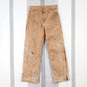 Distressed Carhartt Quilt Lined Duck Work Pants